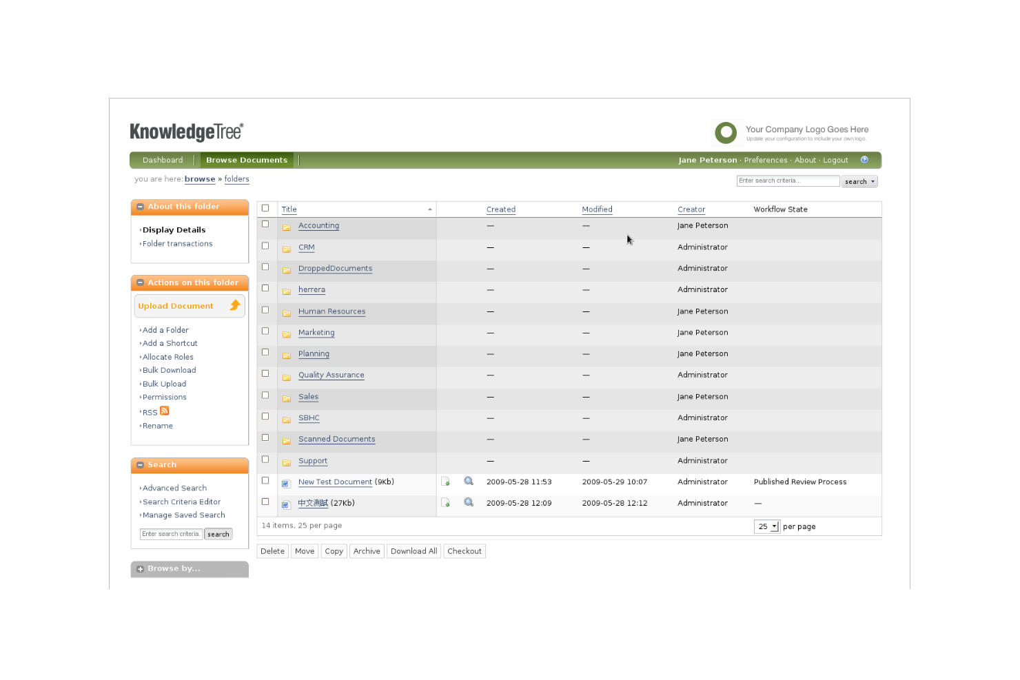 KnowledgeTree Community Edition screenshot - 12 Meilleurs Systèmes de Gestion de Documents Open Source pour 2026