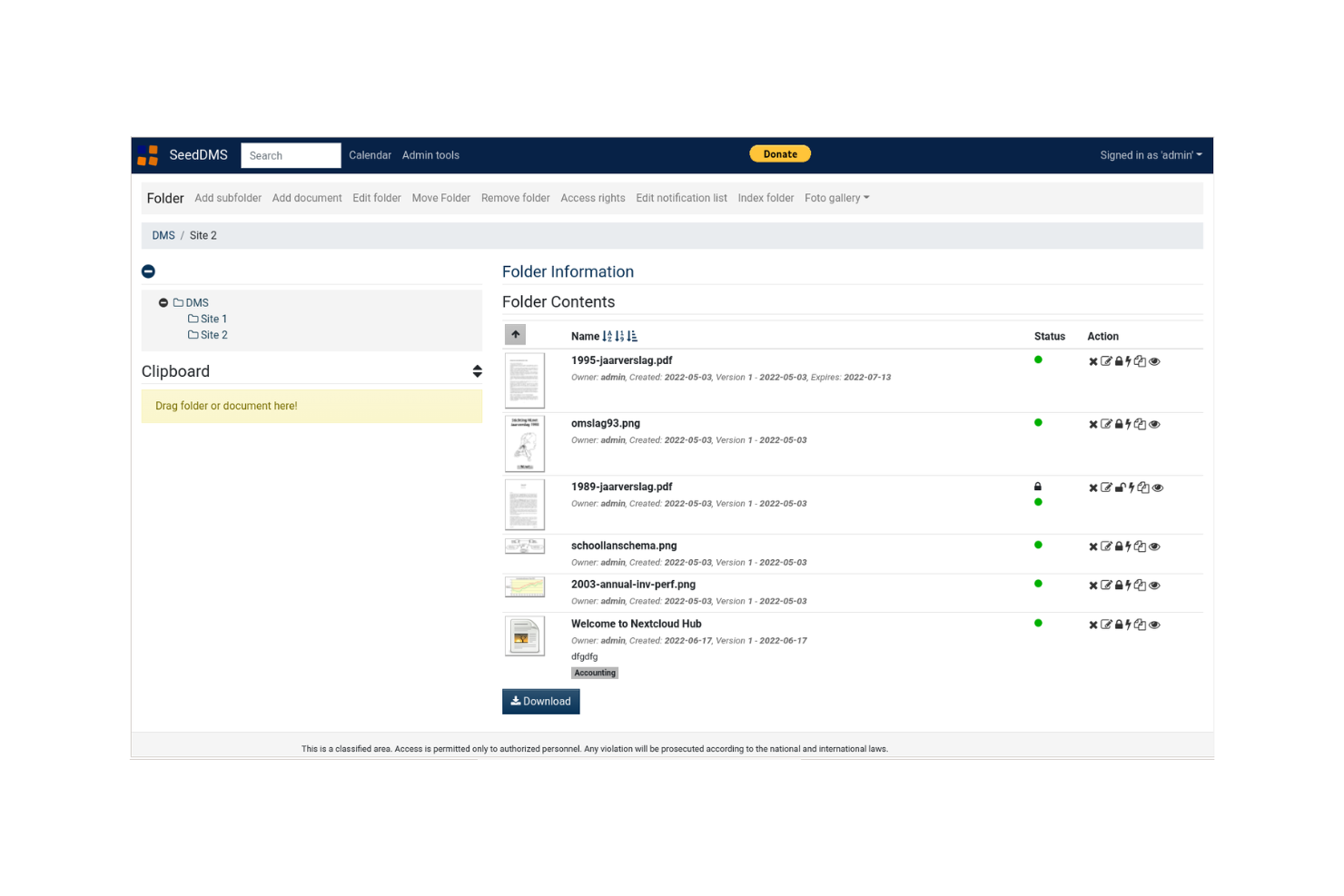 SeedDMS screenshot - 12 Beste Open-Source-Dokumentenmanagementsysteme für 2026