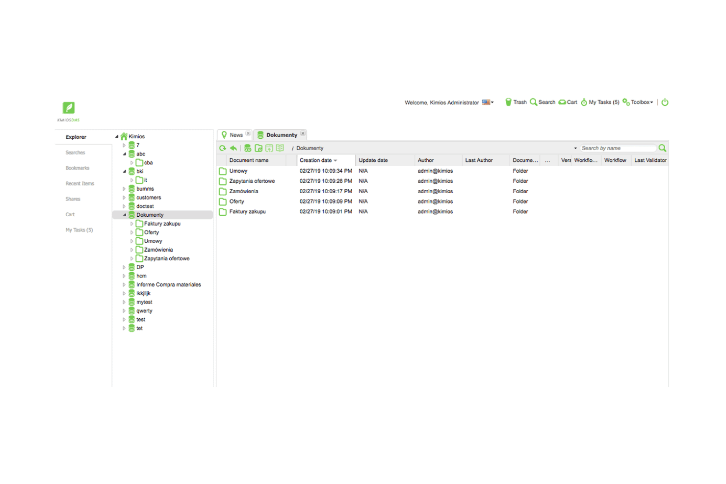 Kimios screenshot - 12 Meilleurs Systèmes de Gestion de Documents Open Source pour 2026