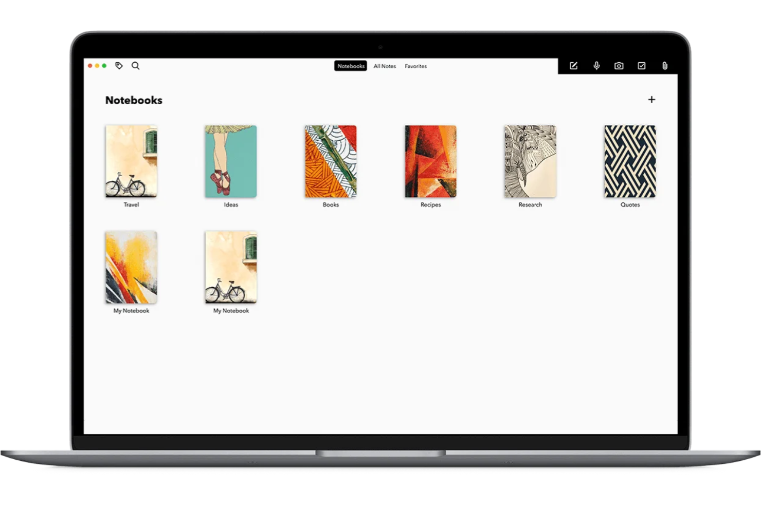 Zoho Notebook screenshot - 19 meilleures applications de prise de notes pour booster votre productivité en 2026
