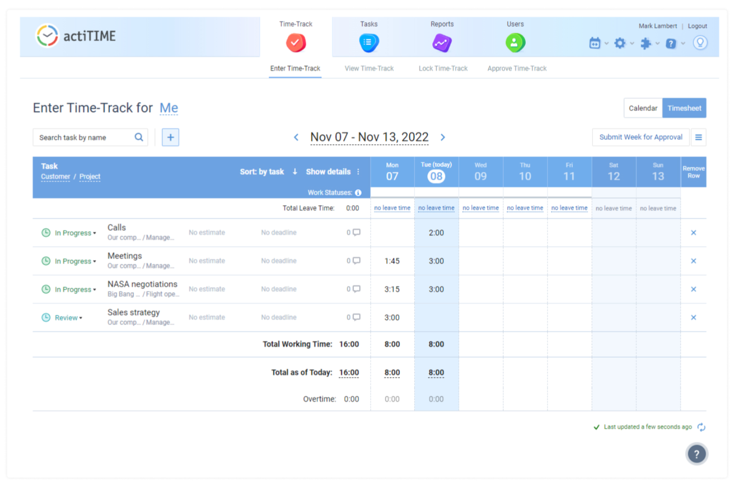 actiTIME screenshot - 10 meilleures applications de suivi du temps en 2026 : avis et comparatif
