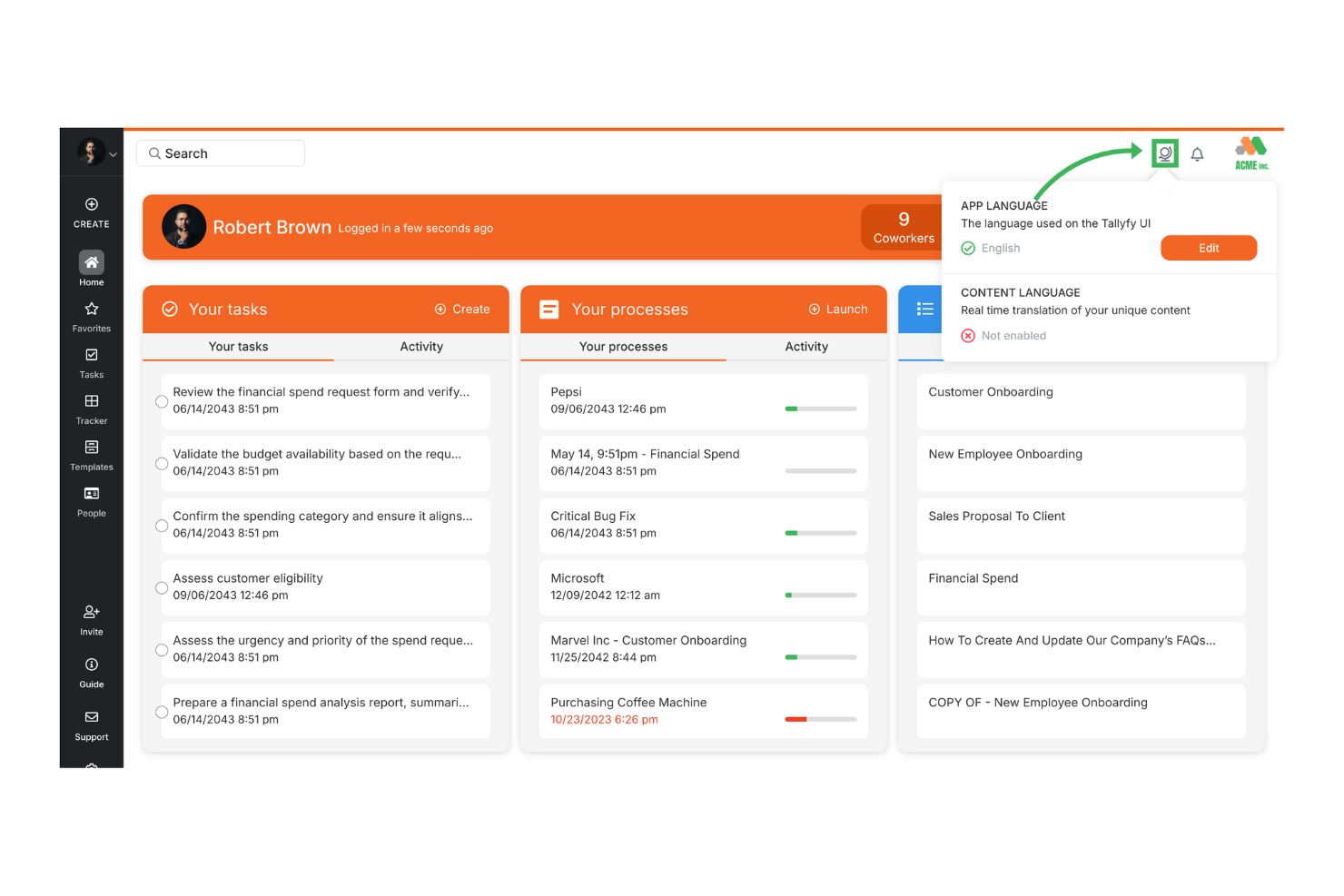Tallyfy screenshot - 10 Mejor Software de Documentación de Procesos Revisado en 2026