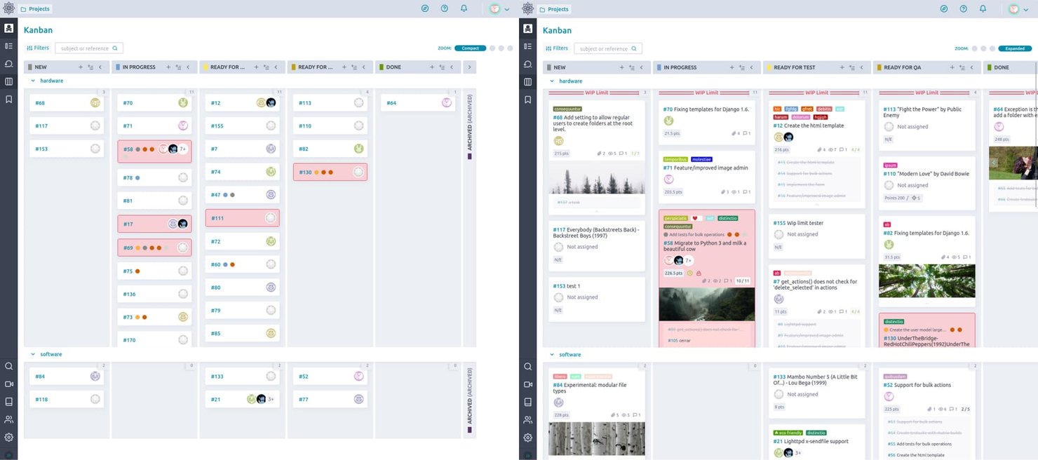 Taiga screenshot - 18 meilleures alternatives à Redmine évaluées en 2026