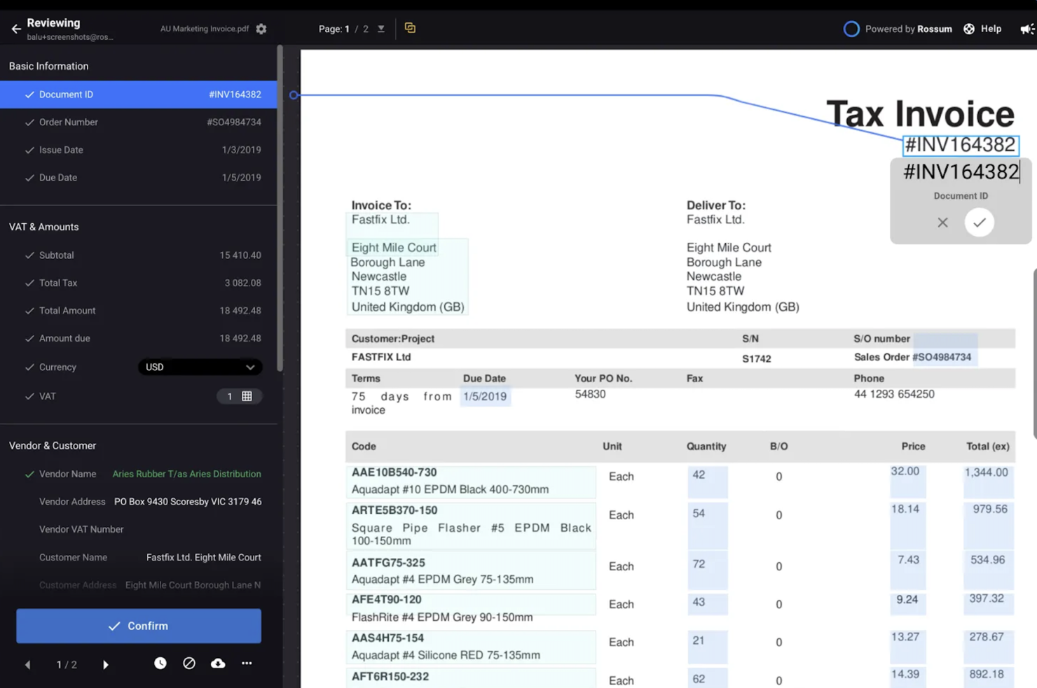Rossum screenshot - 10 Mejores Programas de Automatización de Documentos Analizados en 2026