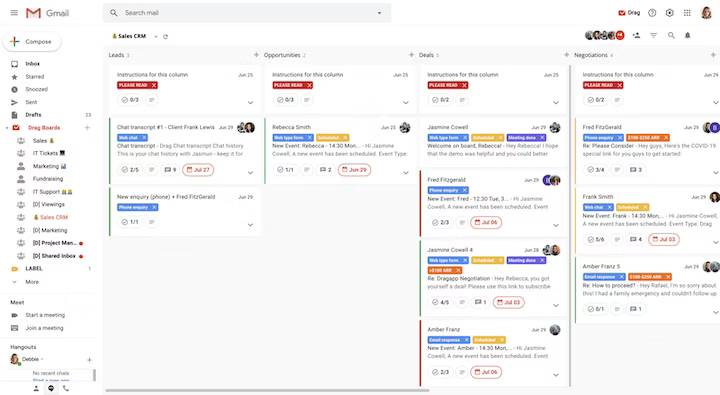 DragApp screenshot - Los 20 Mejores Software de Colaboración por Correo Electrónico Revisados en 2026