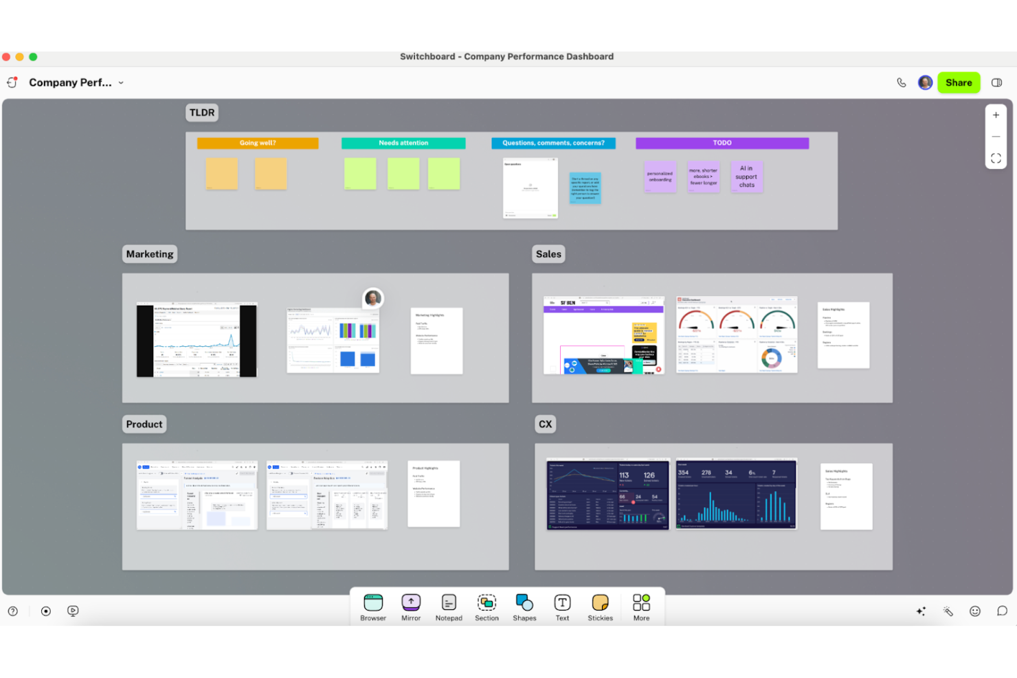 Switchboard screenshot - 19 Mejores Herramientas de Colaboración Asíncrona de 2026