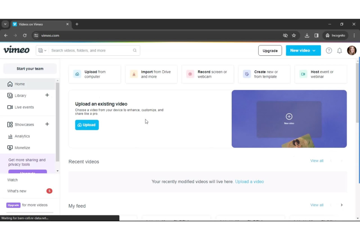 Vimeo screenshot - 18 Meilleurs Outils de Collaboration Vidéo Passés en Revue en 2026
