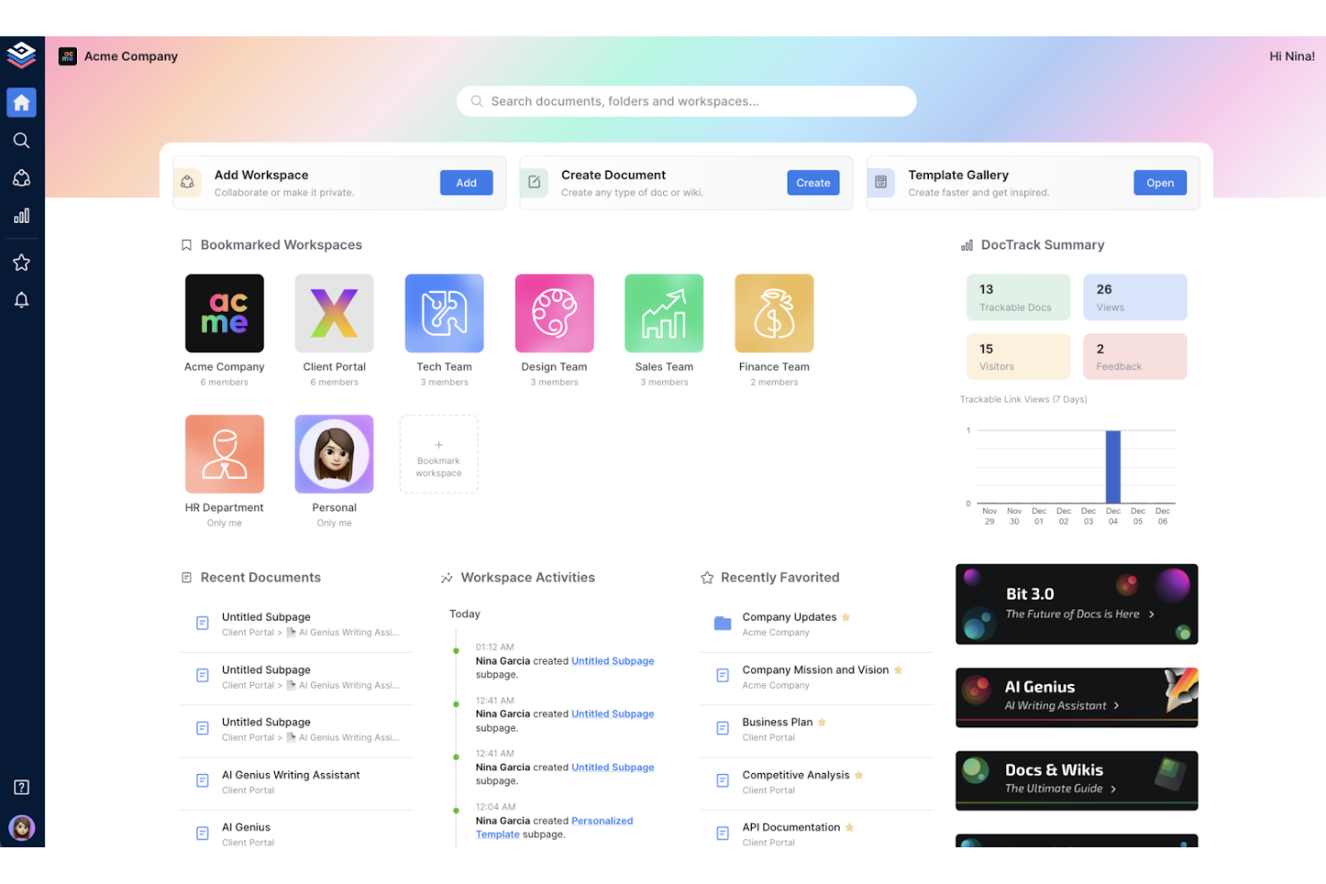 Bit.ai screenshot - 10 Mejores Herramientas de Colaboración en Documentos Reseña 2026