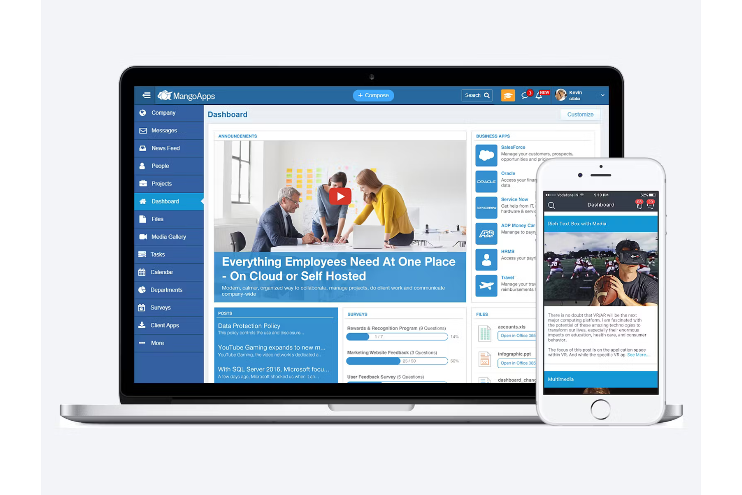 MangoApps screenshot - 10 Mejores Herramientas de Colaboración Empresarial Analizadas en 2026
