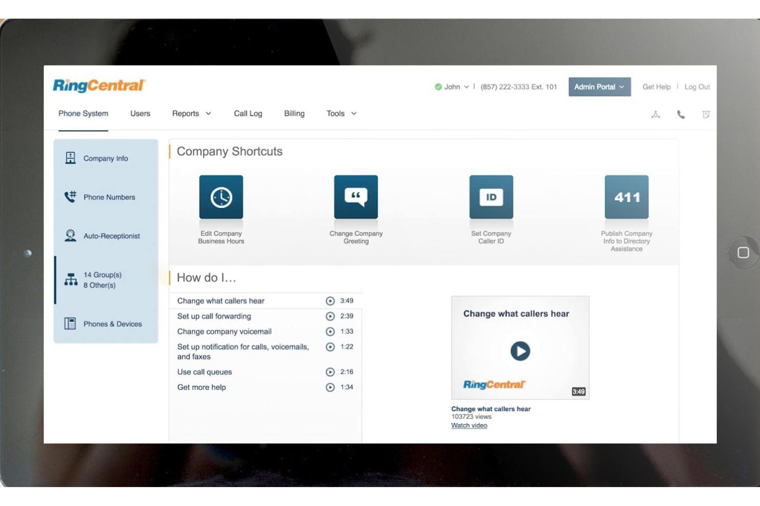 RingCentral screenshot - 10 meilleurs outils de collaboration d’entreprise évalués en 2026