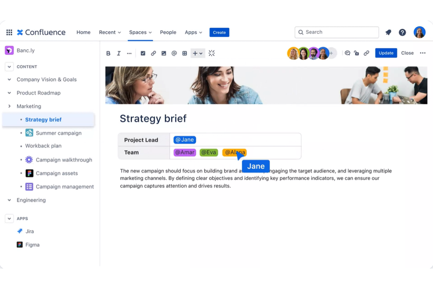 Confluence screenshot - 24 Mejores Herramientas de Colaboración para Empresas Revisadas para 2026