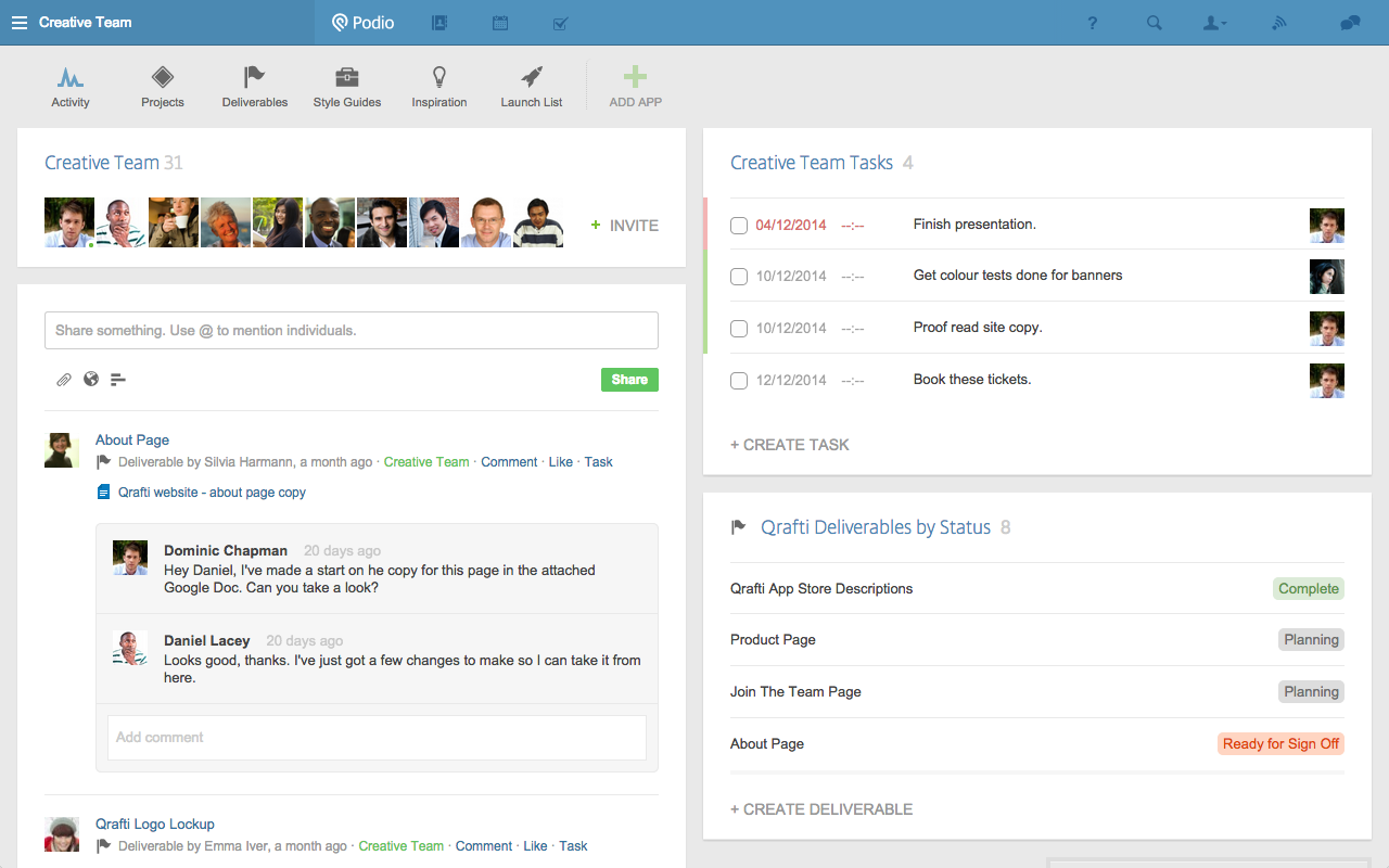 Podio screenshot - 22 Beste Team-Kollaborations-Tools Im Test Für 2026