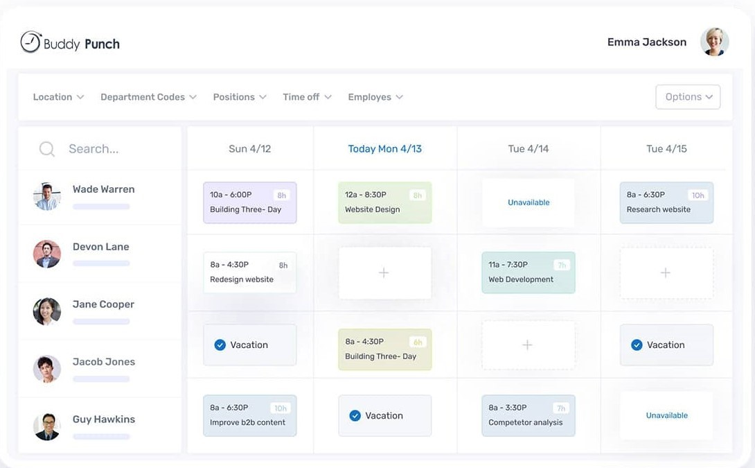 Buddy Punch screenshot - 30 Mejores Programas de Seguimiento de Tiempo para Equipos Remotos en 2026