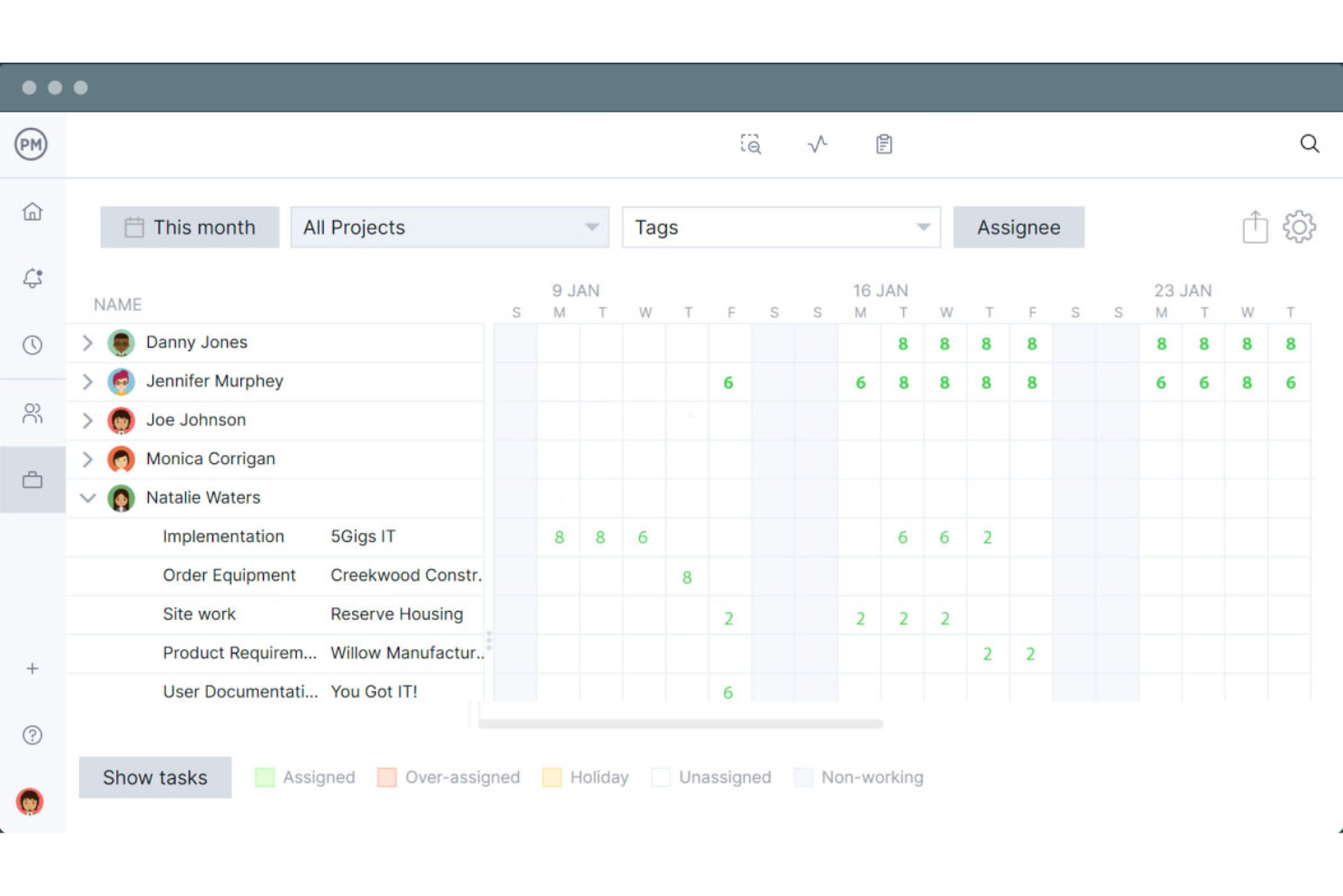 ProjectManager screenshot - 10 Mejores Software de Gestión de Proyectos con Dependencias 2026
