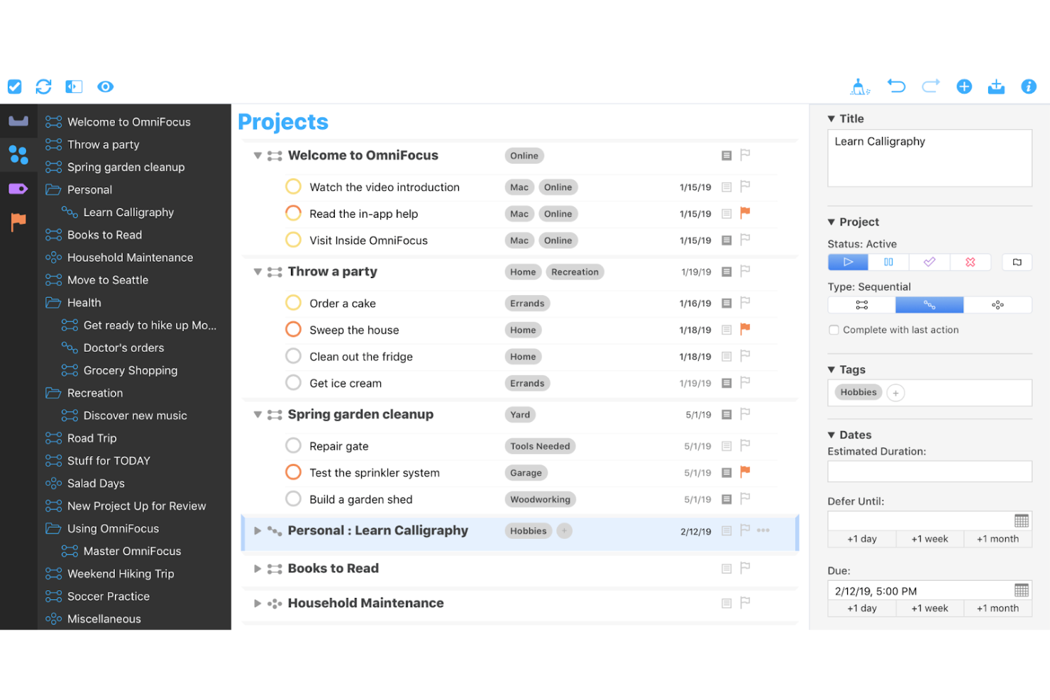 OmniFocus screenshot - Die 20 besten Todoist-Alternativen im Test 2026