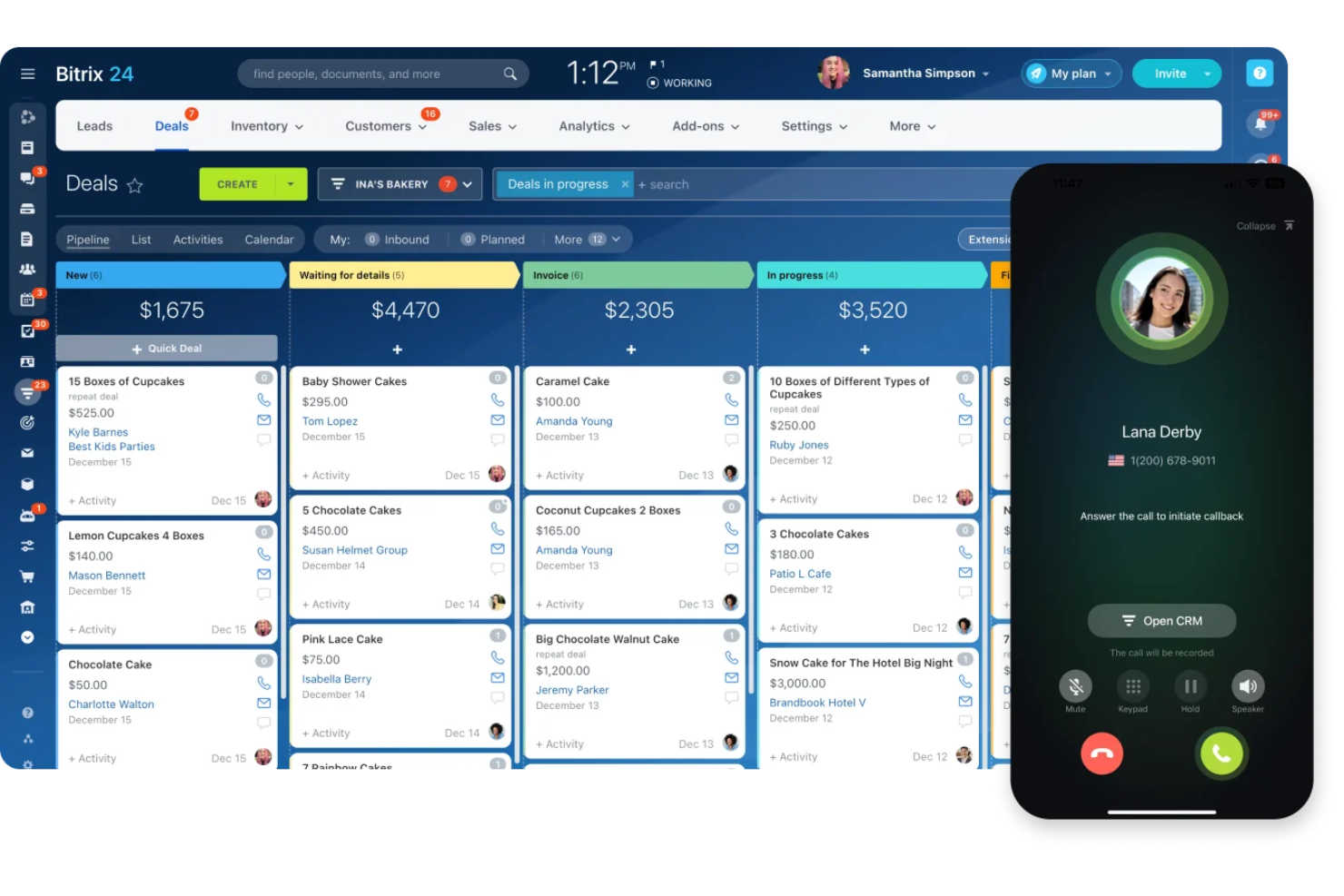 Bitrix24 screenshot - 18 Mejores Software de Gestión de Recursos de Clientes de 2026