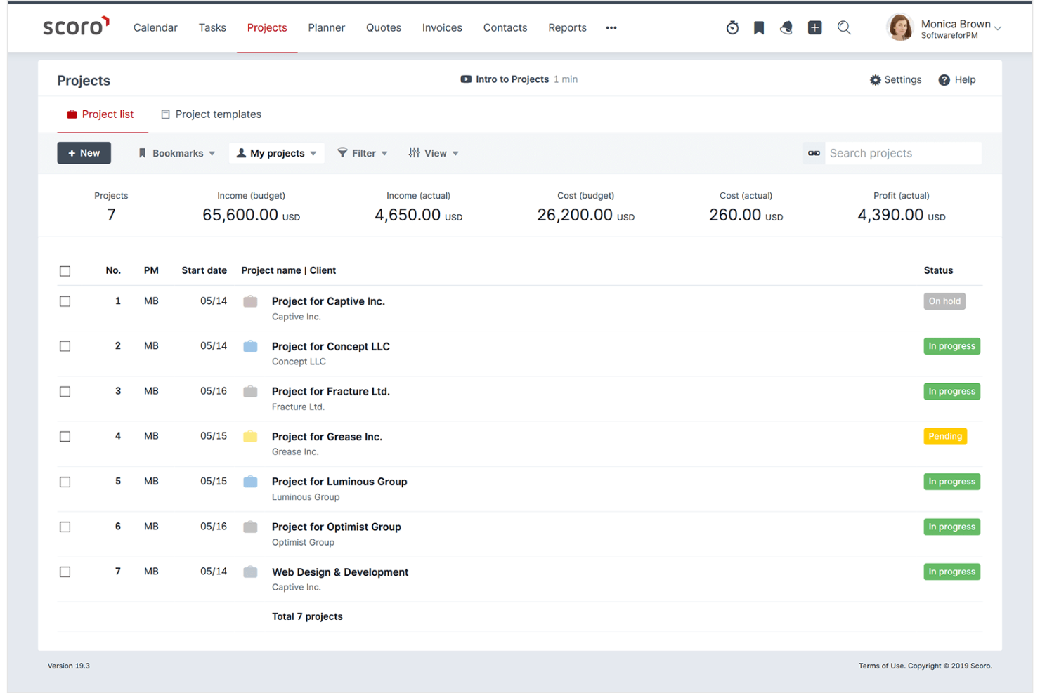 Scoro screenshot - 20 Mejores Alternativas a Zoho Projects en 2026
