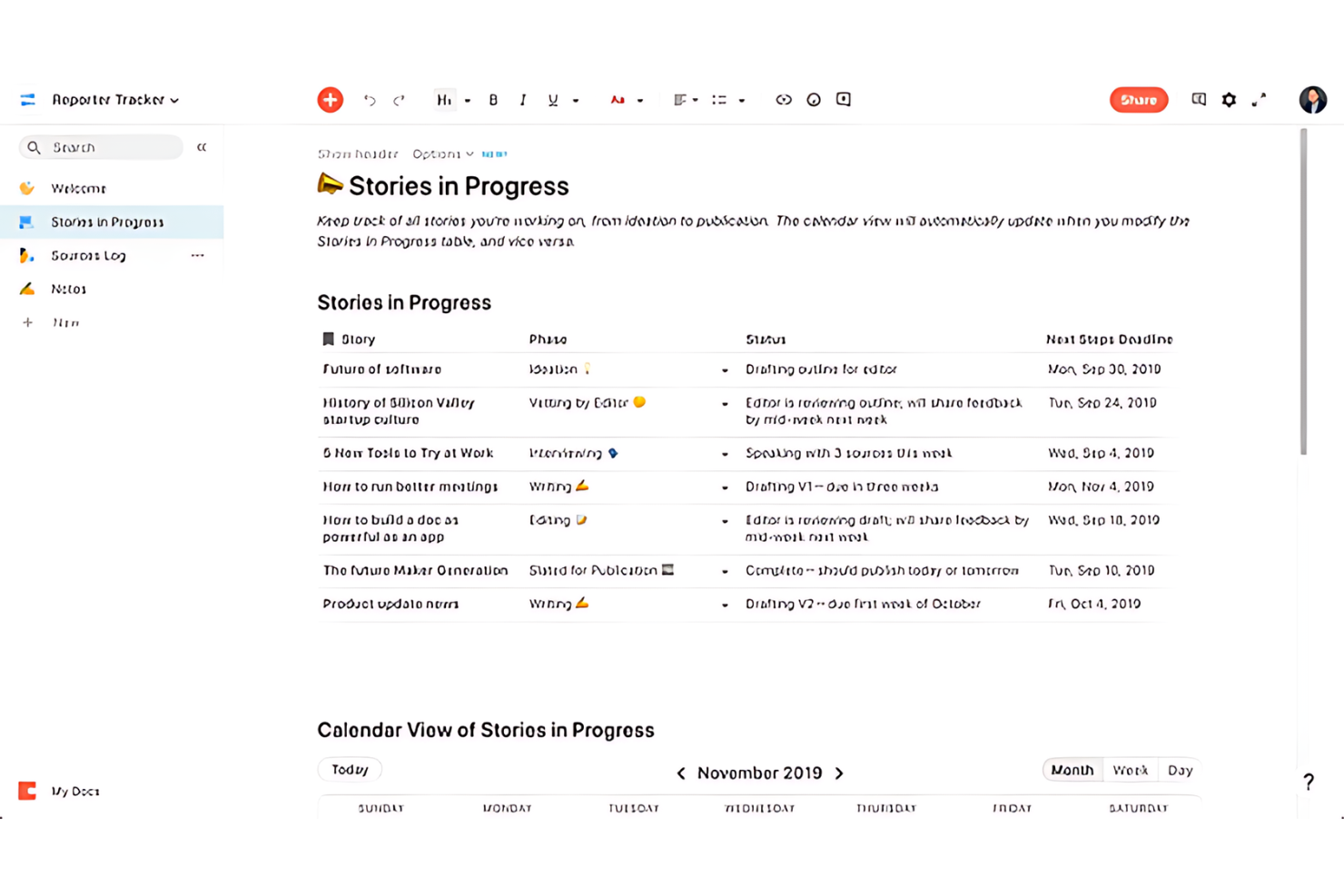 Coda screenshot - Die 20 besten Notion-Alternativen 2026