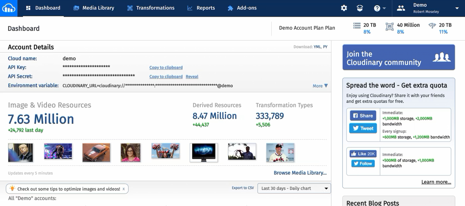 Cloudinary screenshot - 24 Beste Cloud Digital Asset Management Software Für 2026