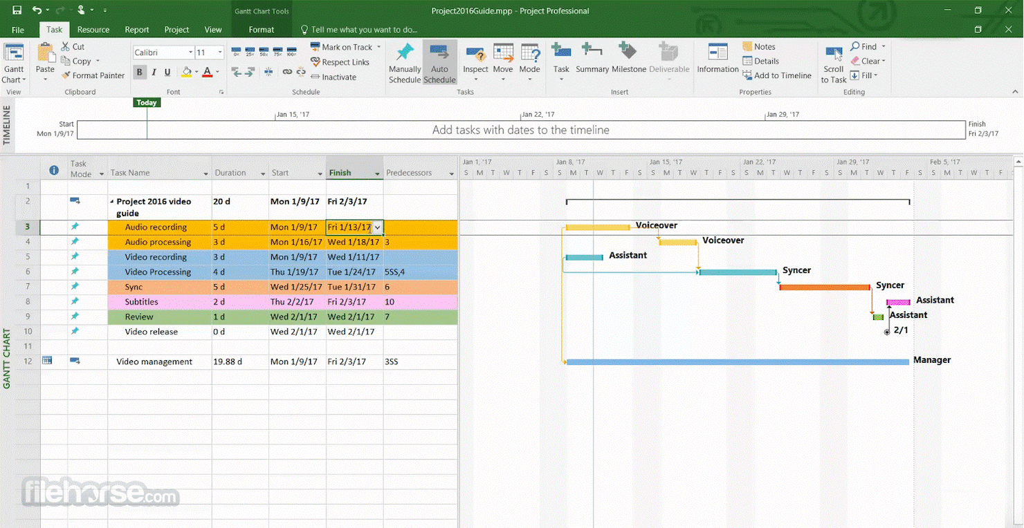 Microsoft Project screenshot - 24 Mejores Software para Presupuestos de Proyectos Analizados en 2026