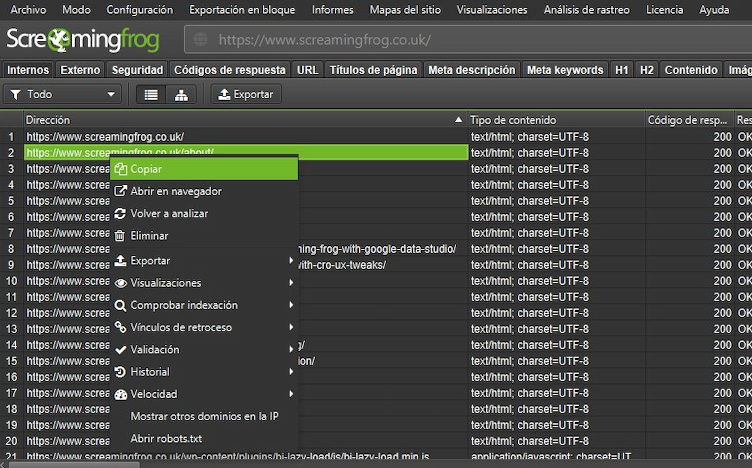 Screaming Frog SEO Spider screenshot - 23 Beste SEO-Berichtsoftware für Kunden im Test 2026