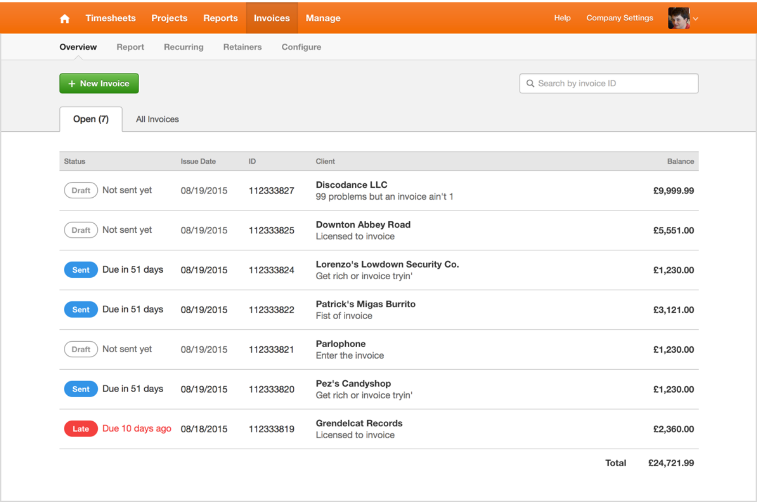 Harvest screenshot - 15 Beste Ressourcenmanagement-Software mit Rechnungsstellung 2026