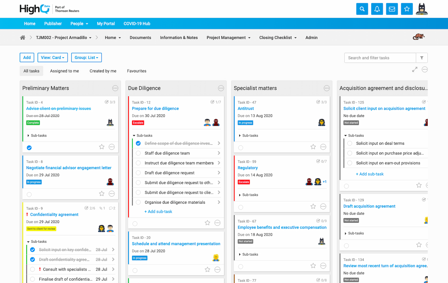HighQ screenshot - 20 Meilleurs Logiciels de Gestion de Projets Juridiques en 2026