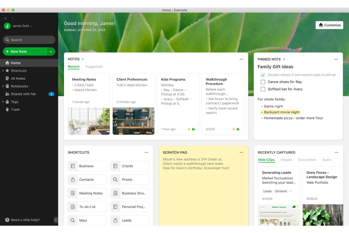 Evernote screenshot - Las 10 Mejores Aplicaciones de Listas de Tareas Revisadas en 2026