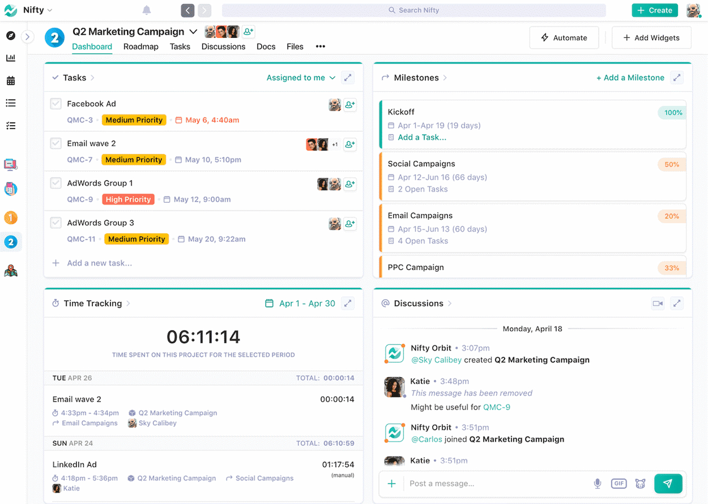 Nifty screenshot - 21 Meilleurs Logiciels de Gestion de Projets Immobiliers en 2026
