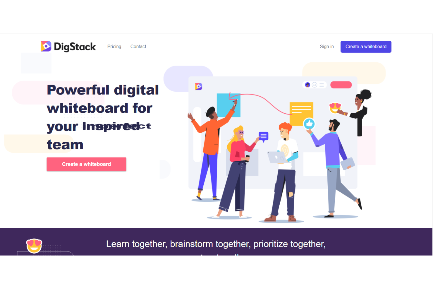 DigStack screenshot - 20 meilleures alternatives à Miro pour la collaboration en 2026