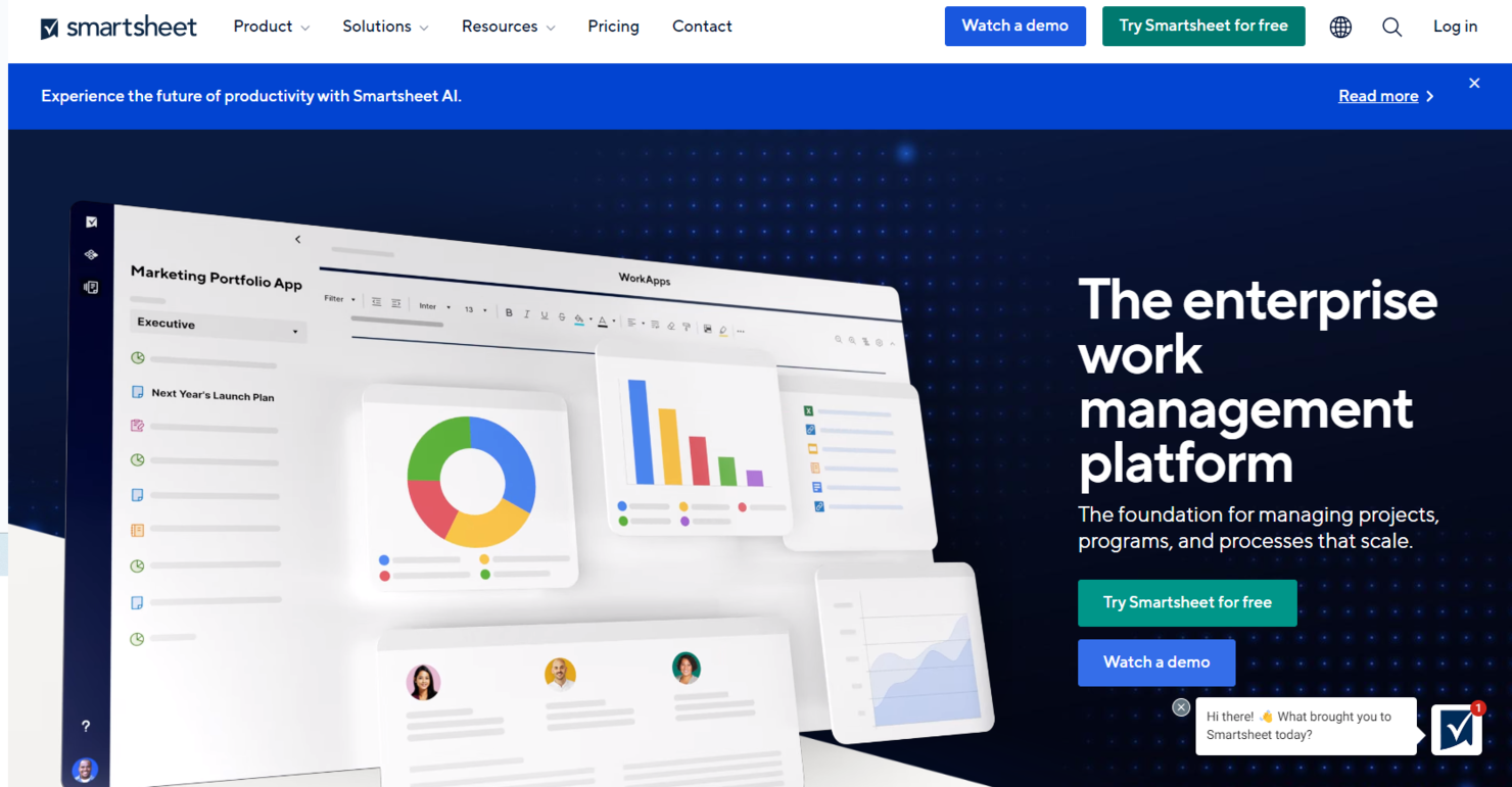 Smartsheet screenshot - 20 Mejores Alternativas a Airtable para 2026