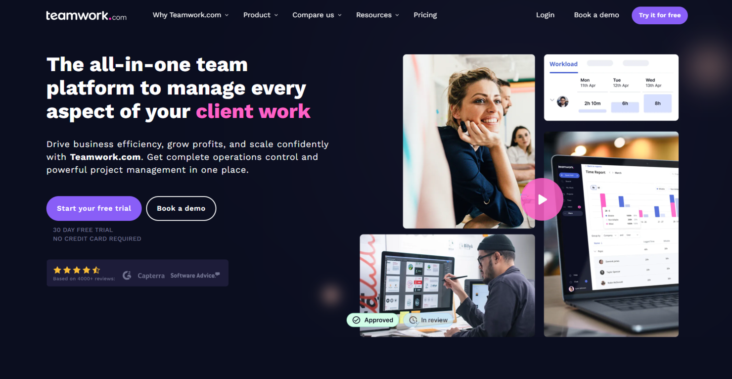 Teamwork.com screenshot - 20 Mejores Alternativas a Airtable para 2026