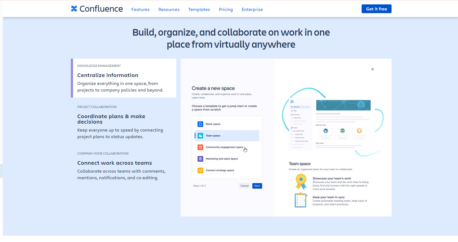 Confluence screenshot - 20 Mejores Alternativas a Airtable para 2026
