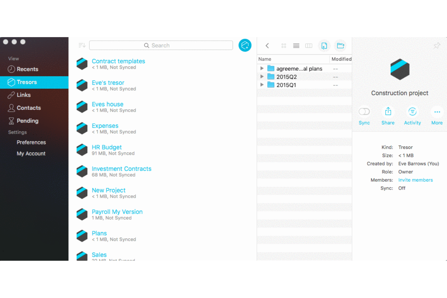Tresorit screenshot - 23 Meilleurs Logiciels de Partage de Fichiers pour des Transferts Sécurisés en 2026