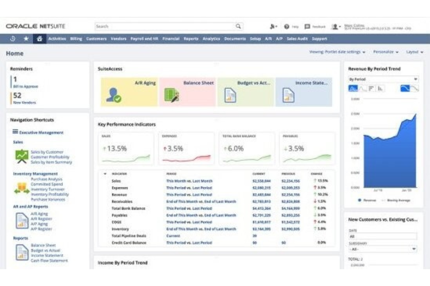 Oracle NetSuite screenshot - 30 Mejores Software de Gestión de Recursos Empresariales para 2026