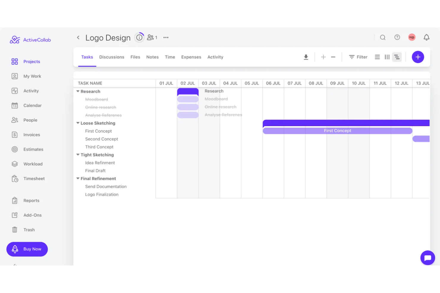 ActiveCollab screenshot - 20 Mejores Software de Gestión de Recursos Para Agencias en 2026