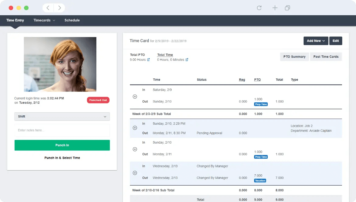Buddy Punch screenshot - 10 mejores programas de seguimiento de tiempo para la productividad en 2026