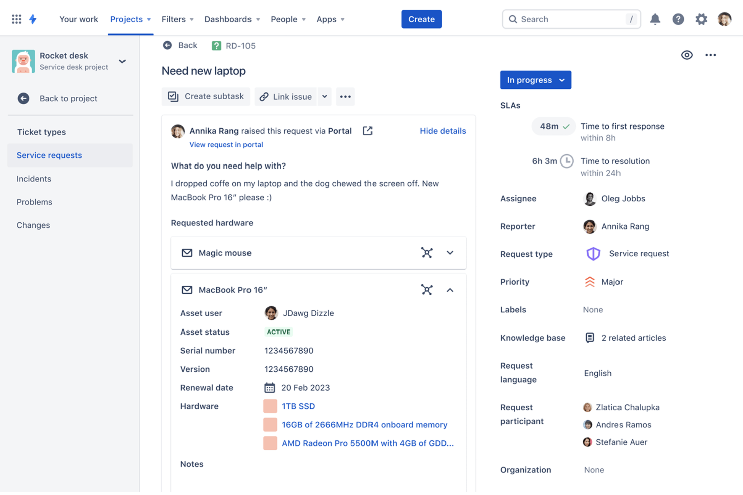 Jira Service Management screenshot - Las 10 mejores herramientas de gestión de requisitos analizadas para 2026