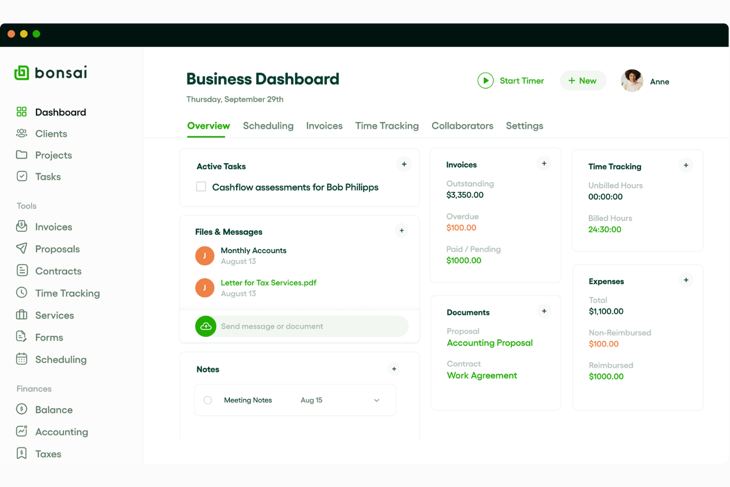 Bonsai Agency Software screenshot - 10 Meilleurs Logiciels de Tableau de Bord de Gestion de Projet pour 2026