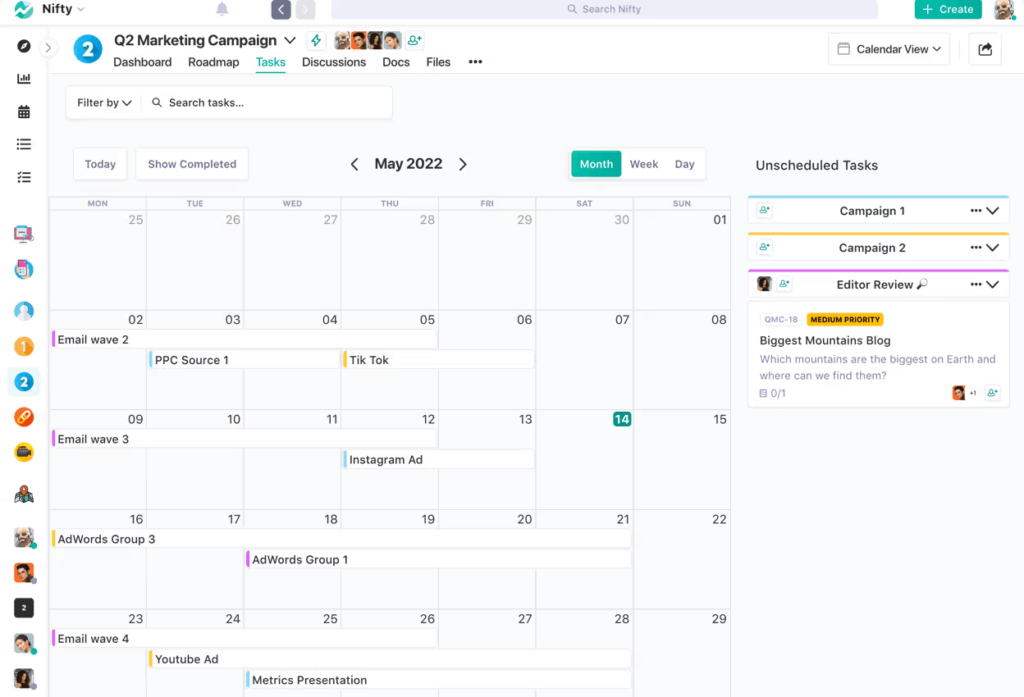 Nifty screenshot - Die 10 besten Projektmanagement-Kalender, die ich 2026 ausprobiert habe