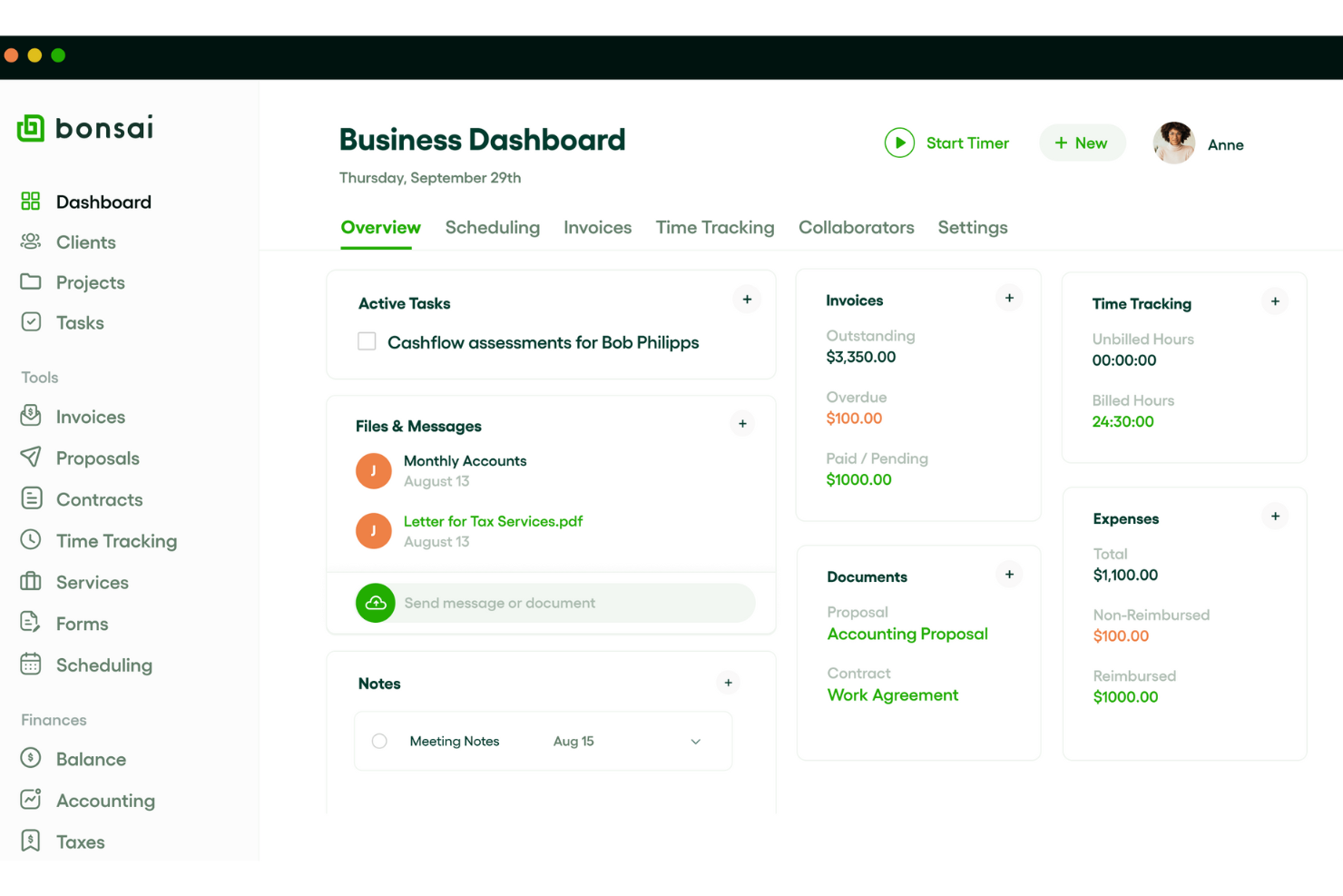 Bonsai Agency Software screenshot - 10 meilleurs tableaux de bord de projet dans les logiciels et applications pour 2026