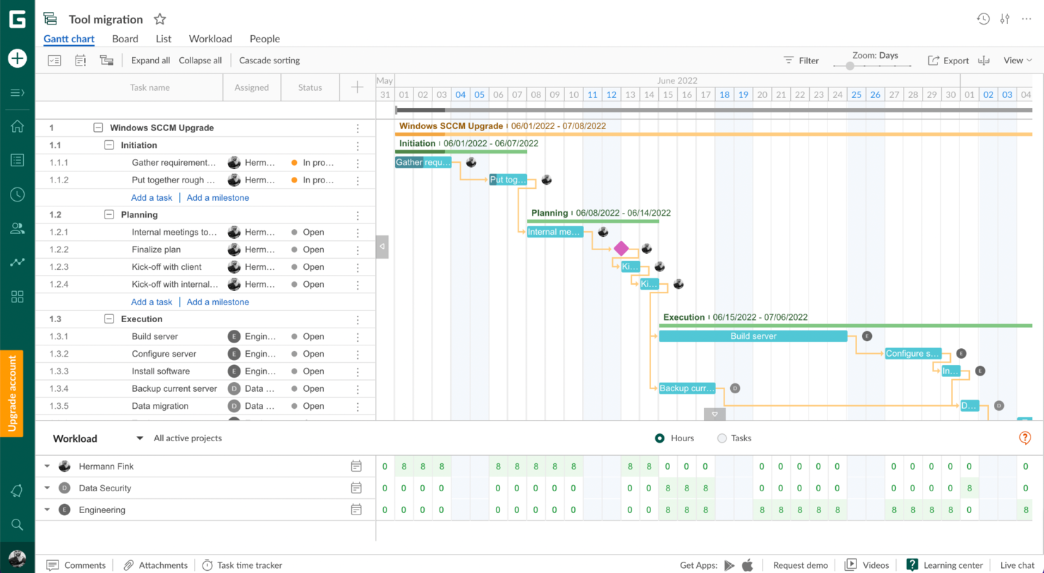 GanttPRO screenshot - 15 Mejores programas para ver archivos de Microsoft Project analizados para 2026