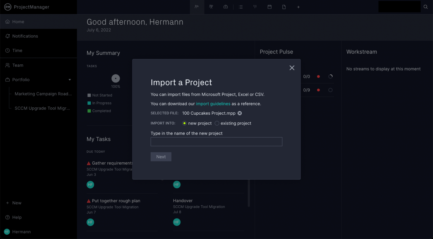 ProjectManager screenshot - 15 meilleurs logiciels de visualisation Microsoft Project examinés pour 2026