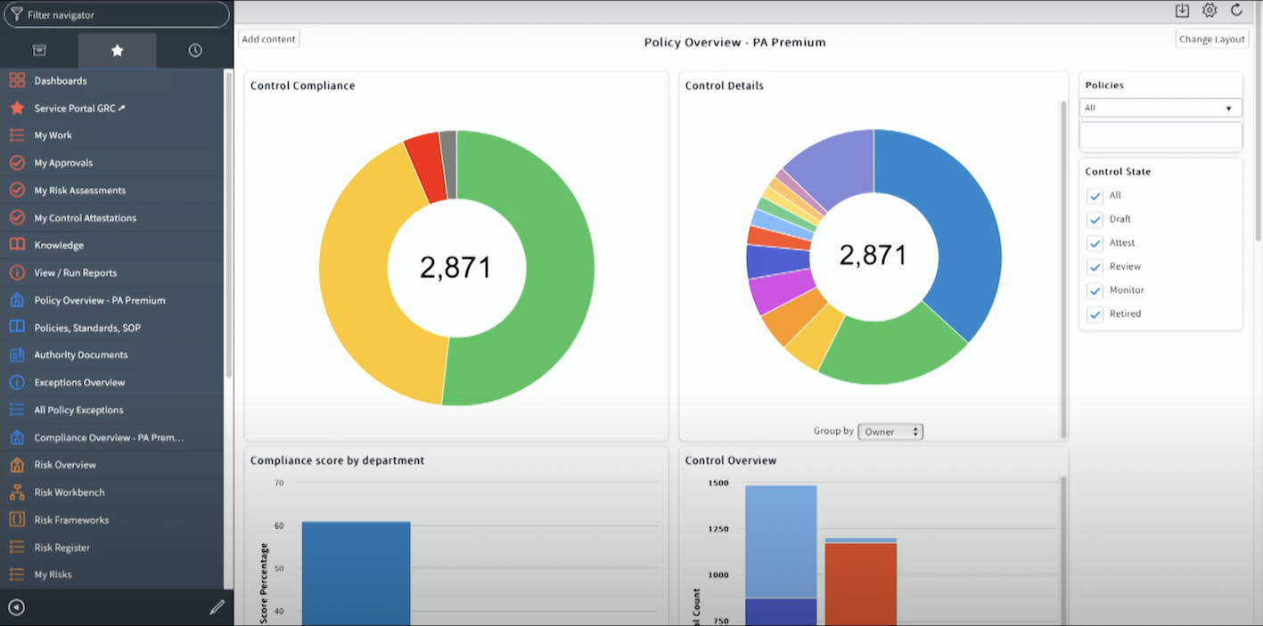 ServiceNow screenshot - Die 10 besten GRC-Tools und Plattformen im Test für 2026