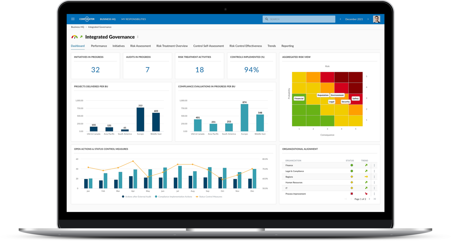 Corporater screenshot - Die 10 besten GRC-Tools und Plattformen im Test für 2026
