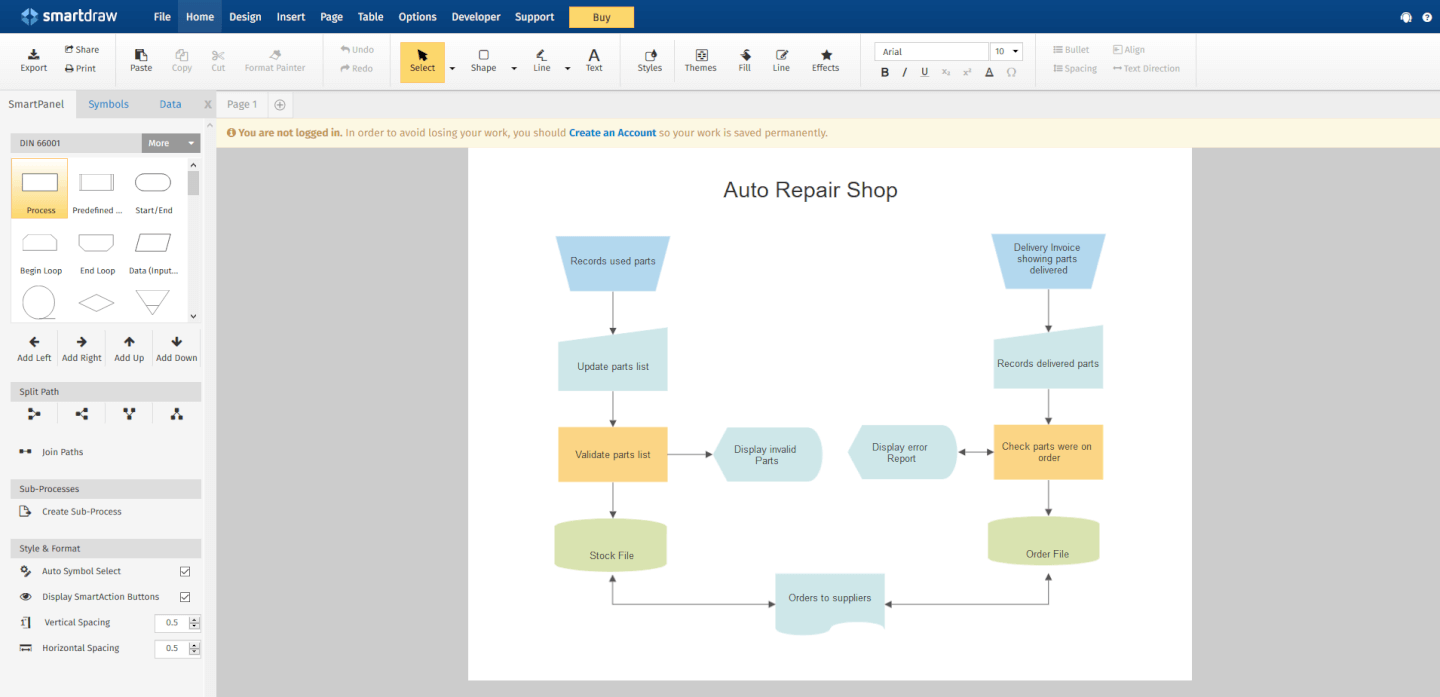 SmartDraw screenshot - Die 10 besten Online-Flussdiagramm-Programme im Test für 2026