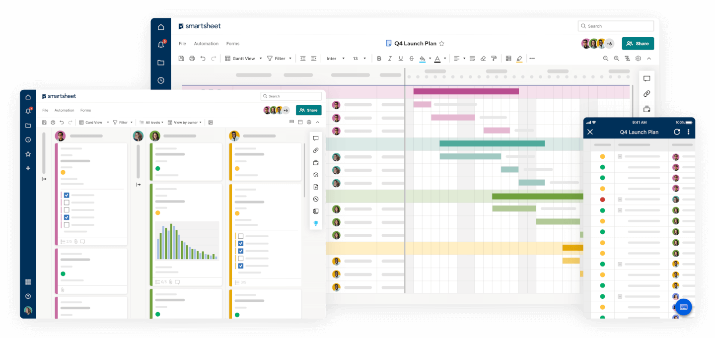 Smartsheet screenshot - Los 10 Mejores Software de Gestión de Proyectos Empresariales de 2026