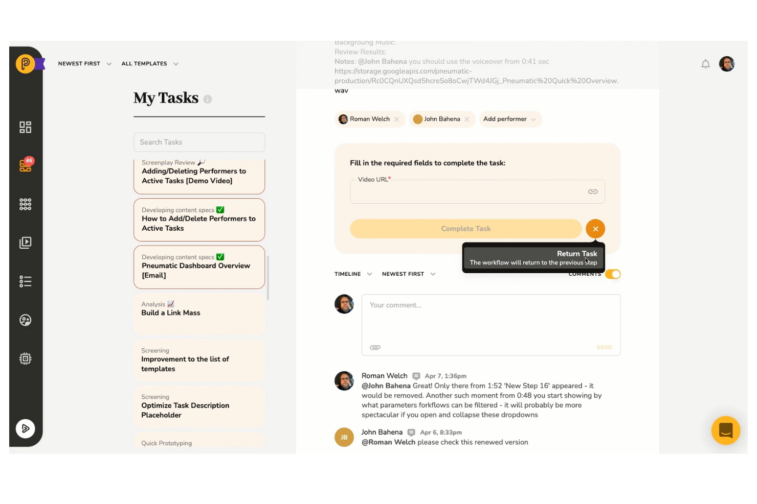 Pneumatic Workflow screenshot - 10 Meilleurs Concurrents Et Alternatives à Wrike : Analyse en 2026