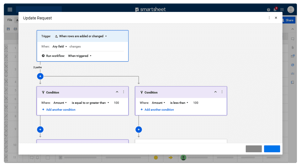 Smartsheet screenshot - J’ai testé 28 logiciels d’automatisation des flux de travail en 2026 : mes meilleurs choix