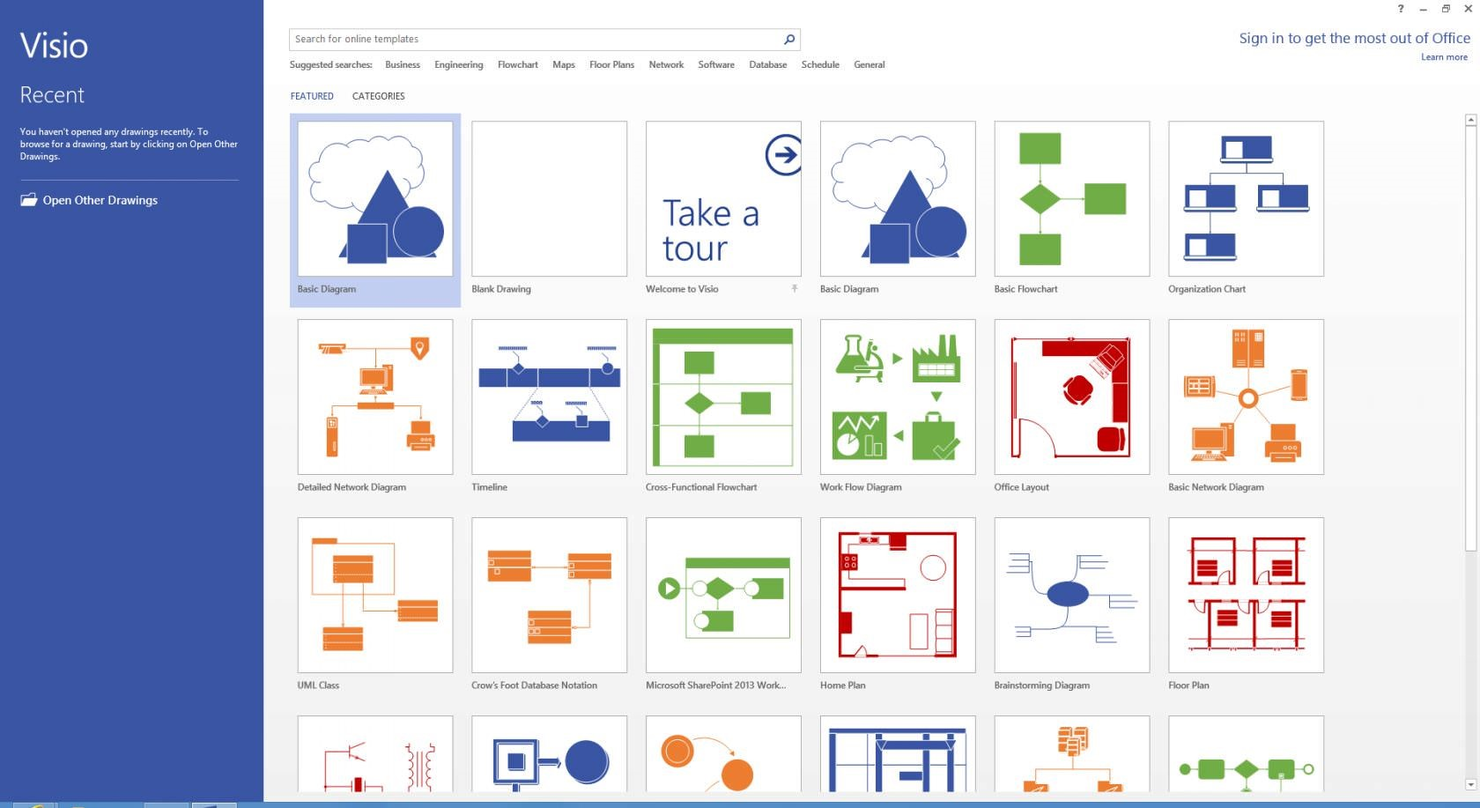Visio screenshot - 20 mejores programas para diagramas de flujo de trabajo para mapeo de procesos 2026